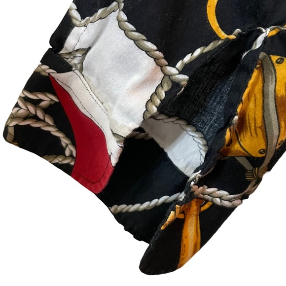 Vintage LRL Nautical Gaudy Busy Allover Button-down Blouse 3/4 Flowing Sleeve 1X - Picture 7 of 15